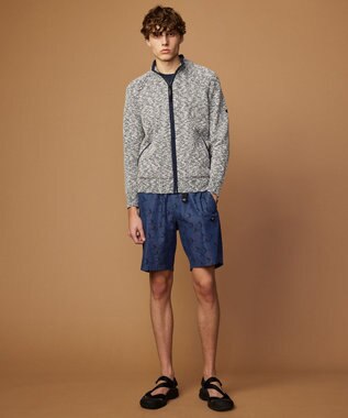 JOSEPH ABBOUD MOUNTAIN 【洗える・イタリア糸使用】 コットンスラブ ニット ブルゾン ネイビー系1