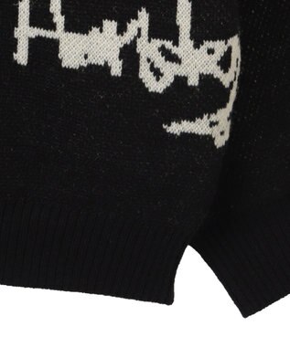 WEGO リラックスフィットパターンカーディガン ブラック