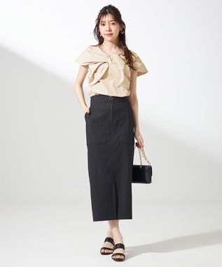 ANY SIS 【洗える】ツイストフロント ブラウス ベージュ