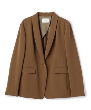 BEIGE， GYPSUM / シルキータッチ ショールカラージャケット Brown