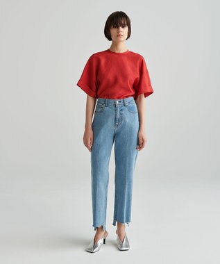 NAVE 【ReNAVE　洗える】スラブツイルブラウス レッド系