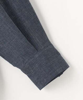 自由区 L 【セットアップ対応】ソフトリネンダンガリー シャツ ネイビー