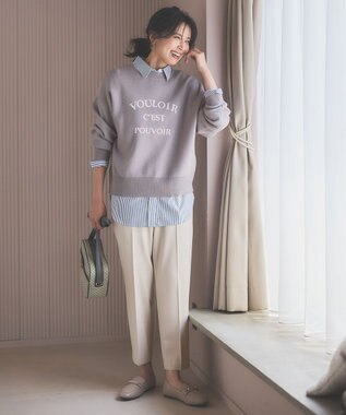 ANY しあわせタッチメッセージニット グレージュ