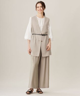 自由区 S 【洗える】キュプラコットンツイルプルオーバー ブラウス オフホワイト