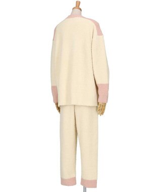 une nana cool カラーブロッキング　プルオーバー＆ロングパンツセット クリーム