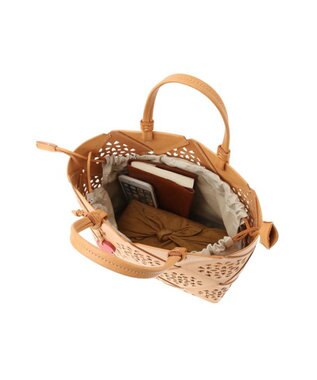 genten フラッターバスケット 手提げバッグ ヌメベージュ