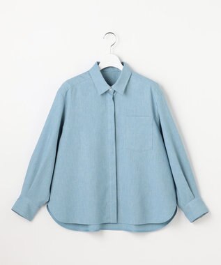 自由区 L 【セットアップ対応】ソフトリネンダンガリー シャツ サックス