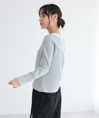 CRAFT STANDARD BOUTIQUE 2点セット / スクープネックカーディガン+タンクトップ Gray Mixture