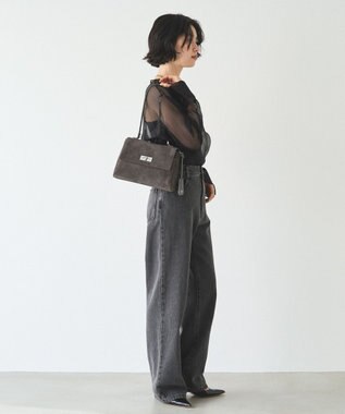 russet スエードフラップミニトートバッグ(CE-1722-WEB) Gray