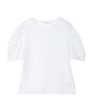 AMERICAN HOLIC 接触冷感タックスリーブ５分袖カットプルオーバー Off White