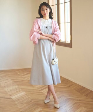 Feroux 【洗える】シャツドッキング ワンピース ベージュ系