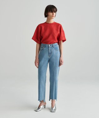 NAVE 【ReNAVE　洗える】スラブツイルブラウス レッド系