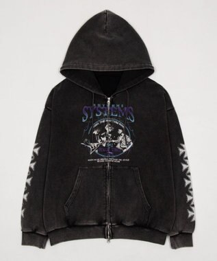 WEGO 【ユニセックス着用ITEM】ブリーチグラフィックZIPパーカー 柄2