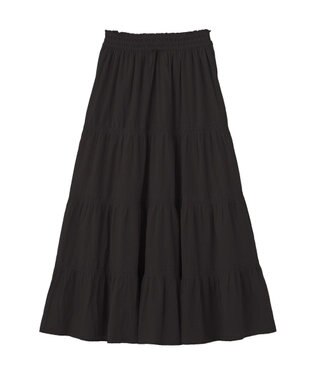 CRAFT STANDARD BOUTIQUE インド製 ティアードスカート Black