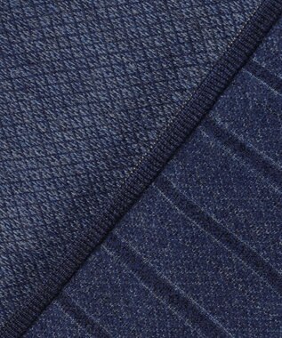 JOSEPH ABBOUD 【キングサイズ・洗える/軽い】シェニールヤーンジャカード ジップ ブルゾン ダルブルー系