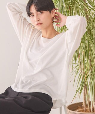 AMERICAN HOLIC バック切替シアー長袖トップス Off White