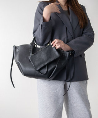 INTER-CHAUSSURES 【ANDREA CARDONE】センターシームレザーハンドバッグ