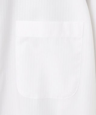 GOTAIRIKU 【形態安定】PREMIUMPLEATS_セミワイドカラー _織柄_通年ドレスシャツ(26年モデル) ホワイト系(折柄/ドビーストライプ)