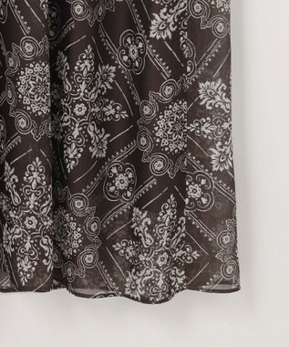 自由区 ロータスタイルプリント ワンピース ブラウン