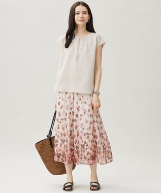 自由区 S 【洗える】ラスティックメッシュバックボウタイ ブラウス フラックス