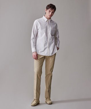 J.PRESS MEN 洗練されたデザインと機能性【ストレッチ】トリコチン ステムテーパード パンツ ベージュ系