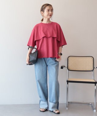 AMERICAN HOLIC レイヤード風加工Ｔシャツ Red