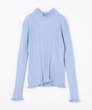 組曲 KIDS 【150-160㎝】フラワードット リブニット サックスブルー