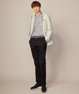 JOSEPH ABBOUD 【ストレッチで快適な着心地・イージーケア】ランダムストライプ ジャージー シャツ ダルブルー系1