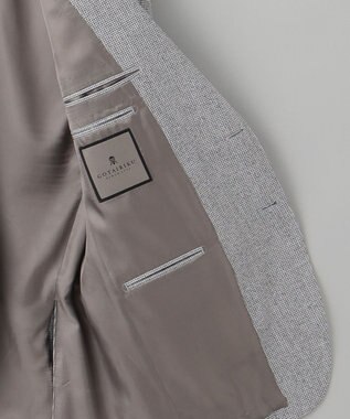 GOTAIRIKU 【CANONICO/カノニコ】サキソニーウールコットンブレンド ジャケット_グレー千鳥柄 ライトグレー×千鳥格子