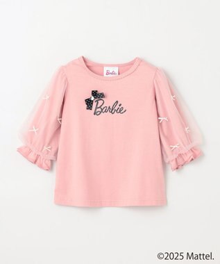 ANY KIDS 【Barbie(TM)】リボン 七分袖Tシャツ ピンク