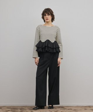 GRACE CONTINENTAL タフタフリルカットトップ バイカラー