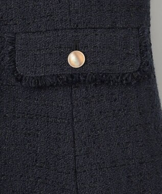 ANY SIS ファンシーツイードペプラム ジレ ネイビー