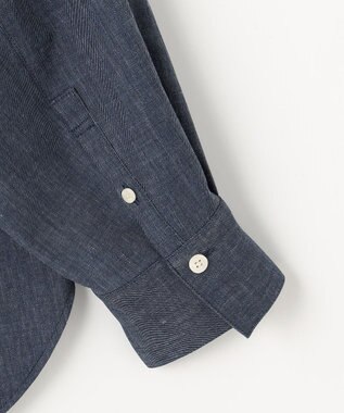 自由区 L 【セットアップ対応】ソフトリネンダンガリー シャツ ネイビー