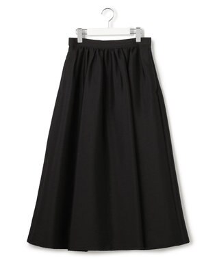 23区 L 【洗える】フルーフィーツイル フレア スカート ブラック系