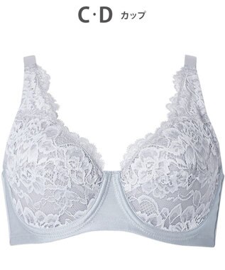 Wing ブラジャー ワイヤーが痛くなりにくい 綿混(カップ肌側・バック) フルカップブラ NB2704 ウイング／ワコール グレー