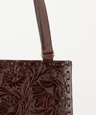 GRACE CONTINENTAL Carving Tote Bag ダークブラウン