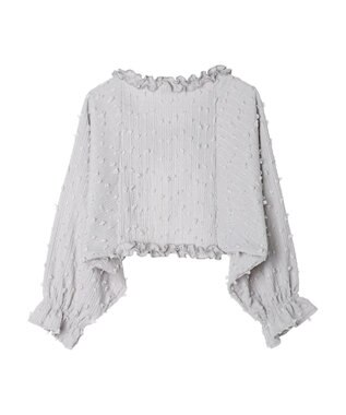 earth music&ecology ふくれジャガードボレロ Light Gray