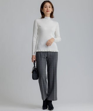 組曲 リブハイネック  ニット アイボリー系