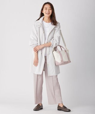 J.PRESS LADIES 【洗える】T/Rシャークスキン セミワイド パンツ ピンク系