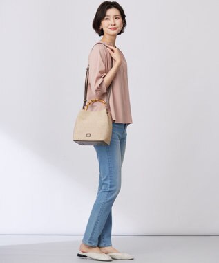 J.PRESS LADIES 【洗える】トリコットバイオ シャーリング カットソー ピンク系