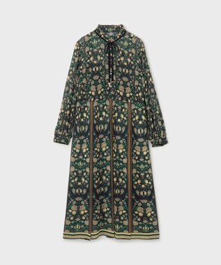 GRACE CONTINENTAL ハイネックボウタイプリントワンピース ブラック