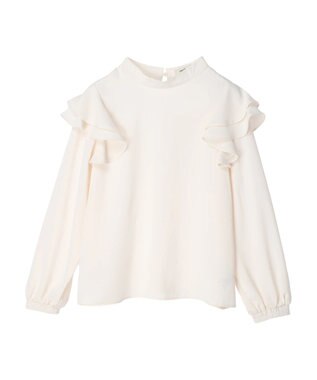 earth music&ecology フリルスリーブブラウス Blue