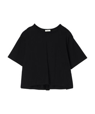 earth music&ecology バックタッククロップドＴ Black