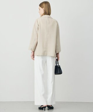 ICB L ドライアセテートスラブ 8分袖ジャケット サンドベージュ