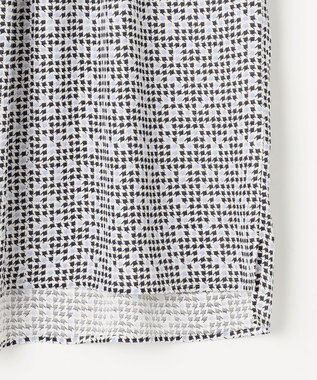 23区 【洗える】ライトバックサテンアムンゼン ハウンドトゥース プリント ブラウス アイボリー系