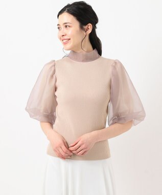 WEB限定】【TOCCA LAVENDER】2way Sheer Sleeve Knit シアートップス