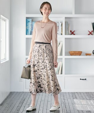 自由区 【XSサイズ～/洗える】レーヨンストレッチ プルオーバーニット ピンク系