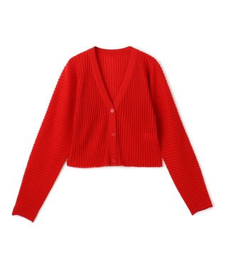 uncrave シアーストライプニット ドルマンカーディガン レッド