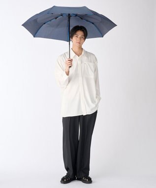 MOONBAT 【3秒でたためる傘/耐風/自動開閉】urawaza 無双(ウラワザ ムソウ)  折りたたみ傘 無地  58cm ディープブルー