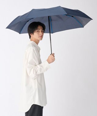 MOONBAT 【3秒でたためる傘/耐風/自動開閉】urawaza 無双(ウラワザ ムソウ)  折りたたみ傘 無地  58cm ディープブルー